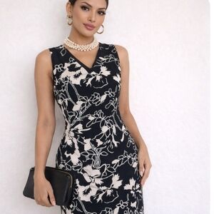 Olsen | Vintage Silk Black & White Dress